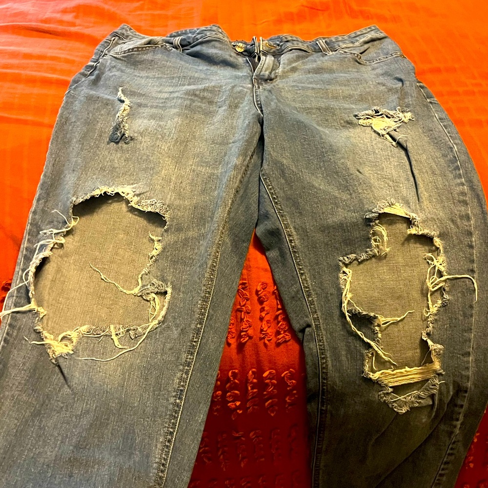 Wide leg distressed Target jeans